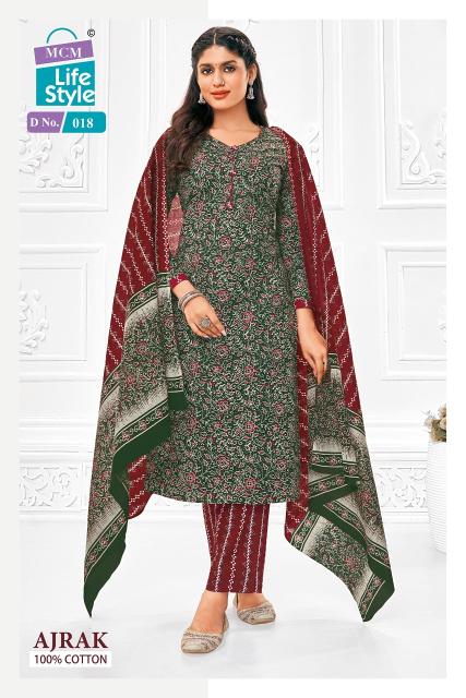 Mcm Ajrak Vol 1 Cotton Ajrak Printed Kurti Bottom With Dupatta