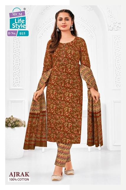 Mcm Ajrak Vol 1 Cotton Ajrak Printed Kurti Bottom With Dupatta