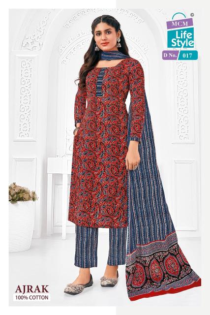 Mcm Ajrak Vol 1 Cotton Ajrak Printed Kurti Bottom With Dupatta