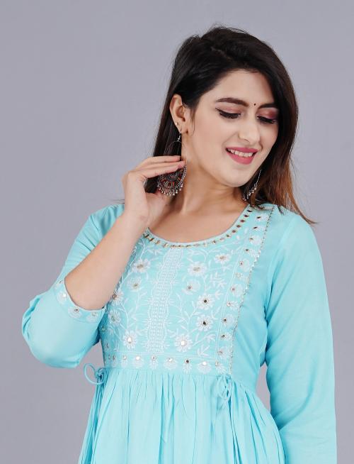 Naira Cut 01 Rayon Fancy Kurti Collection