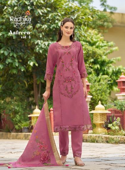 Radhika Aafreen Vol 1 Kurti Pant With Dupatta Collection