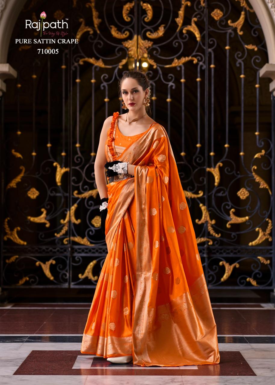 Rajpath Mungha Silk Satin Fancy Saree Collection