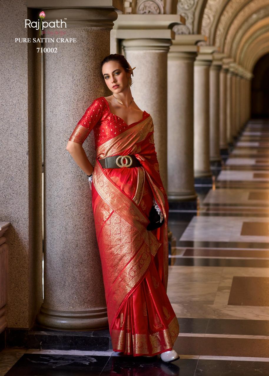 Rajpath Mungha Silk Satin Fancy Saree Collection