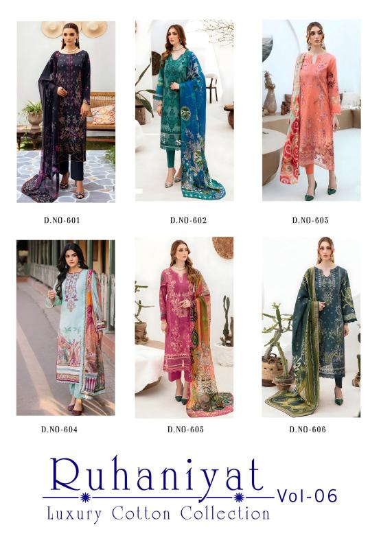 Ruhaniyat Vol 6 Karachi Cotton Dress Material Collection