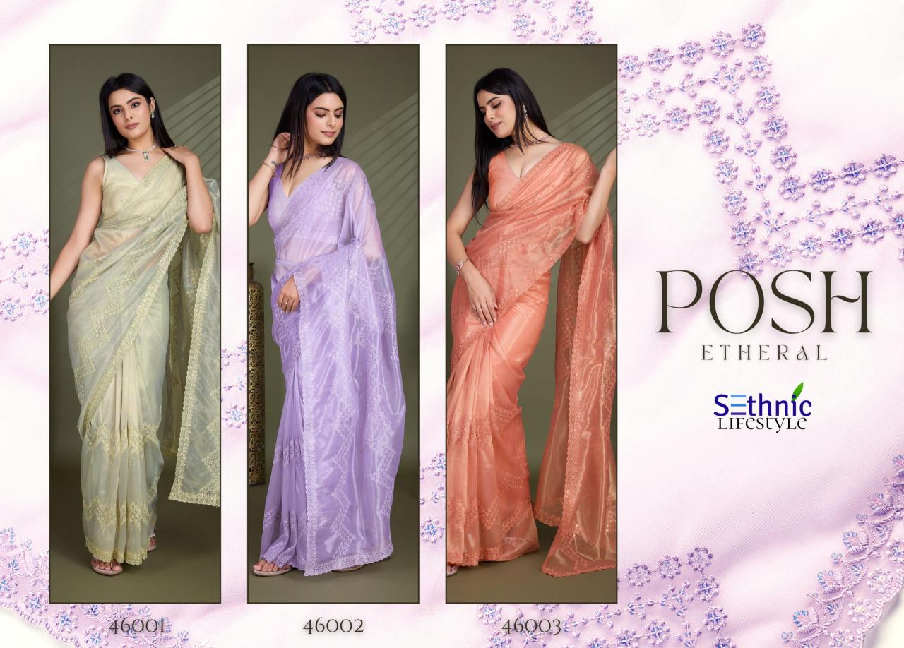 Sethnic Posh Shimmer Net Fancy Saree Collection