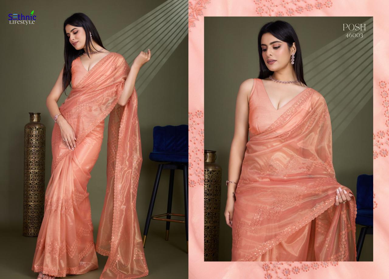 Sethnic Posh Shimmer Net Fancy Saree Collection