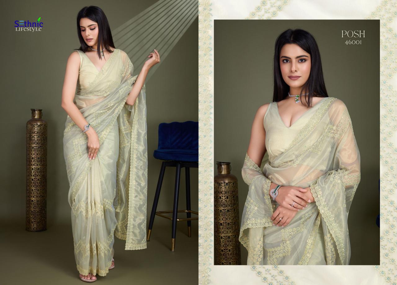 Sethnic Posh Shimmer Net Fancy Saree Collection