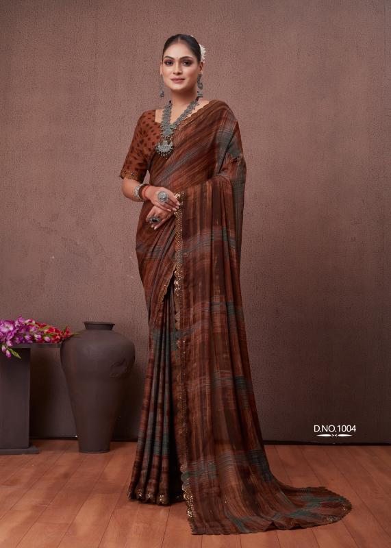 Stavan Cutwork Fancy Printed Saree Collection