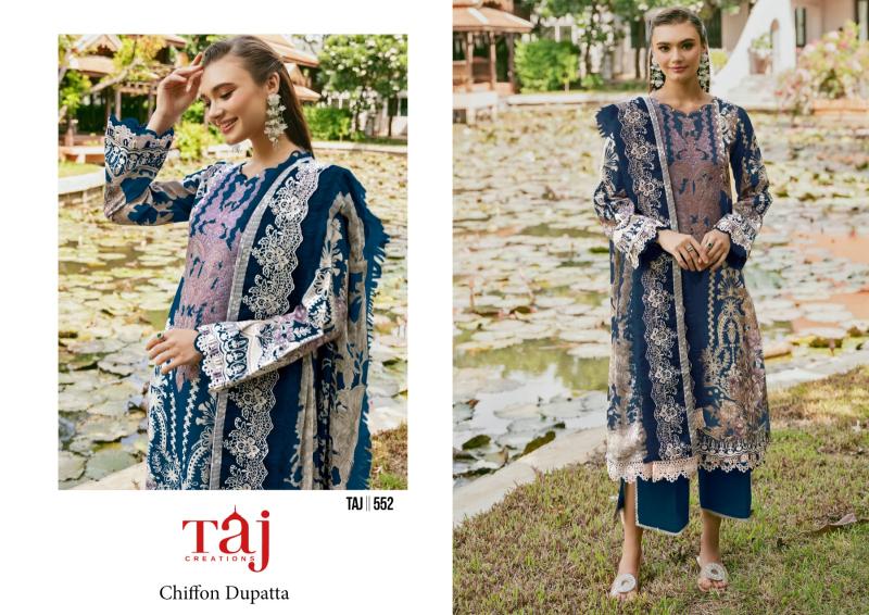 Taj 549 And 552 Cotton Dupatta Pakistani Salwar Suits Collection