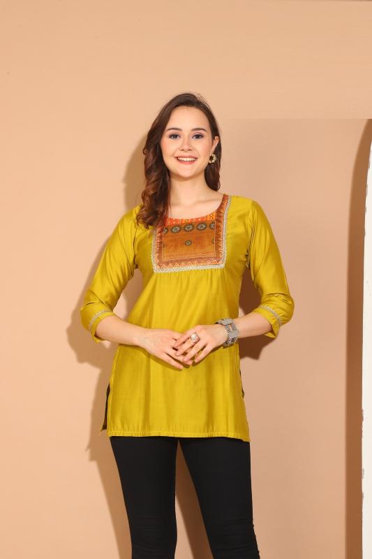 Trendy Kiara Roman Silk Short Kurti Collection