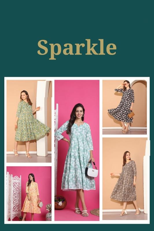 Trendy Sparkle Cotton Printed Kurti Collection