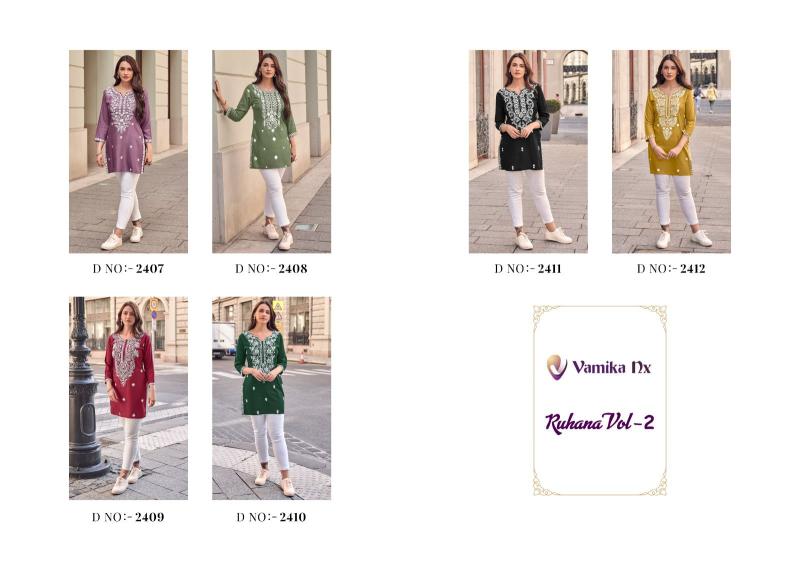 Vamika Nx Ruhana Vol 2 Rayon Tunic Top Collection