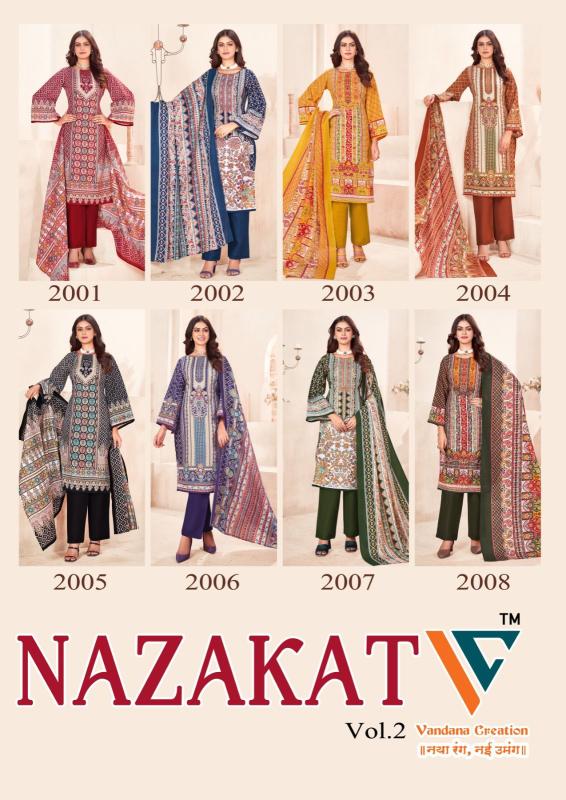 Vandana C Nazakat 2 Cotton Fancy Dress Material Collection