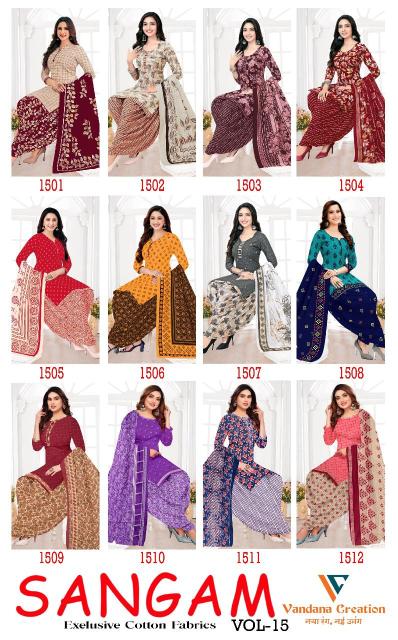 Vandana C Sangam Vol 15 Cotton Dress Material Collection