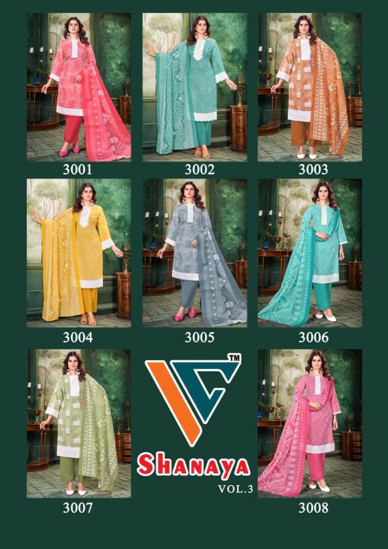 Vandana C Shanaya Vol 3 Cotton Dress Material Collection