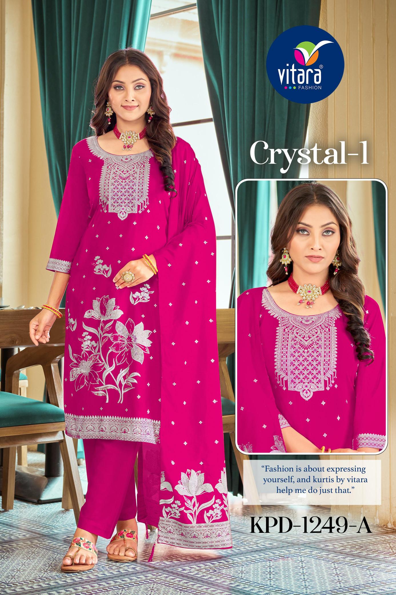 Vitara Crystal 1 Kurti Bottom With Dupatta Collection