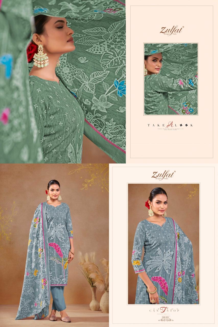 Zulfat Dastoor Cotton Printed Dress Material Collection