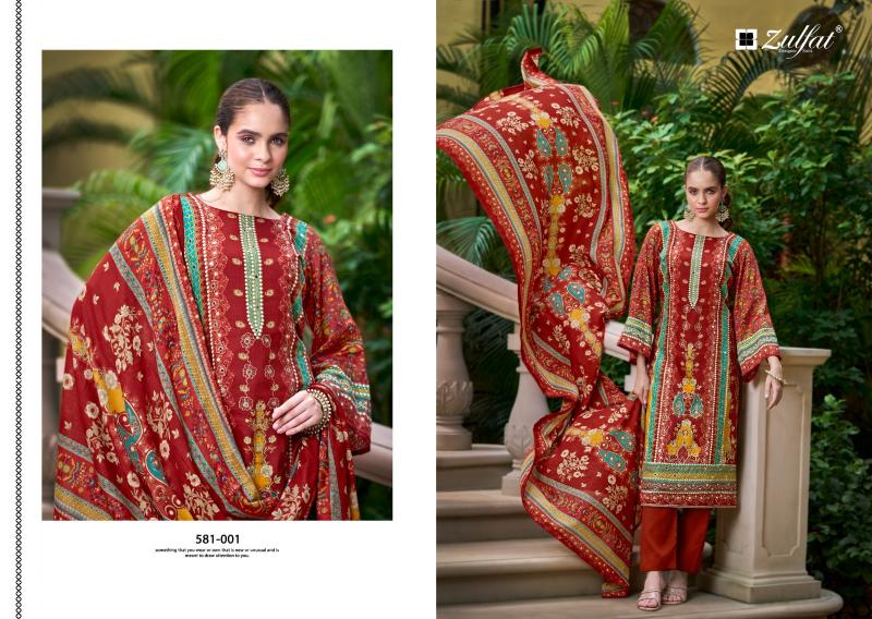 Zulfat Sanjeeda Fancy Printed Dress Material Collection