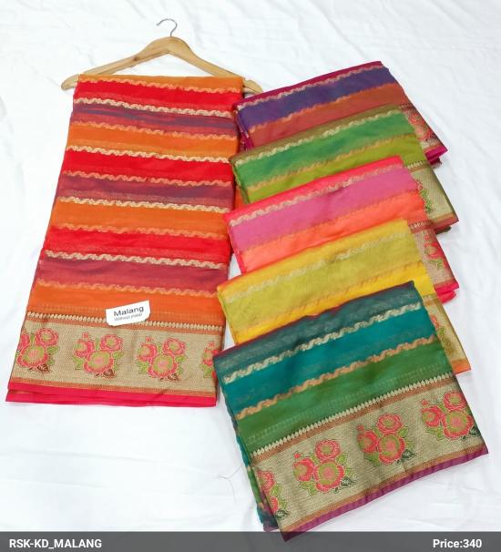 KD_MALANG ORGANZA SAREE SET OF 6 PCS