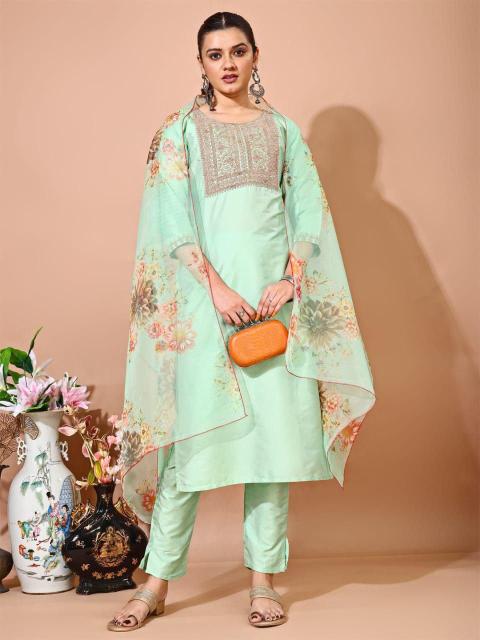 Falak Vol 17 Taffeta Silk Kurti Pant With Dupatta Collection