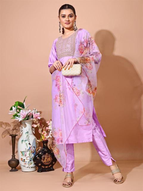 Falak Vol 17 Taffeta Silk Kurti Pant With Dupatta Collection