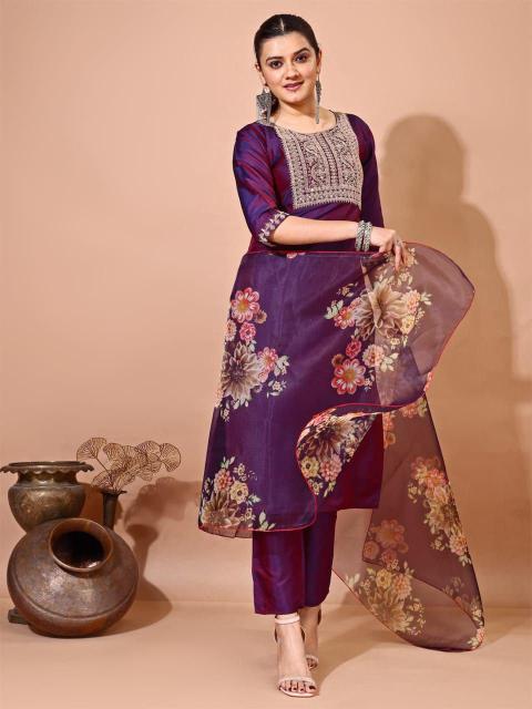 Falak Vol 17 Taffeta Silk Kurti Pant With Dupatta Collection