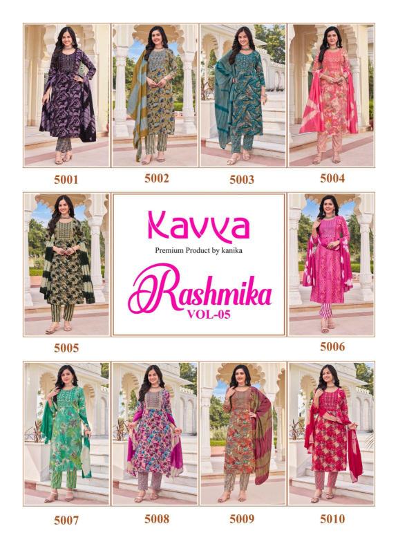 Kavya Rashmika Vol 05 Rayon Kurti Pant With Dupatta Collection