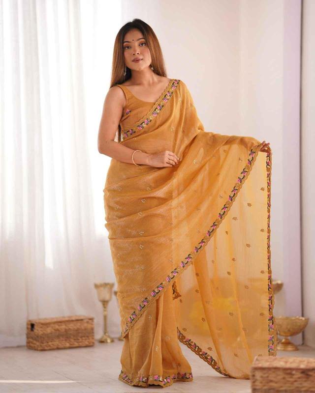 Kc 839 Sequence Embroidery Silk Saree Collection