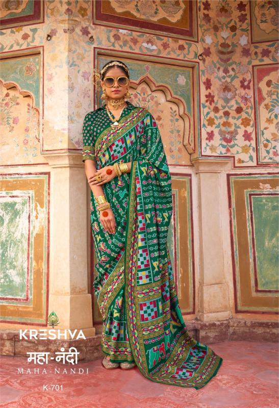 Kreshva Maha Nandi Designer Printed Silk Saree Collection