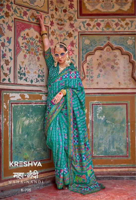 Kreshva Maha Nandi Designer Printed Silk Saree Collection