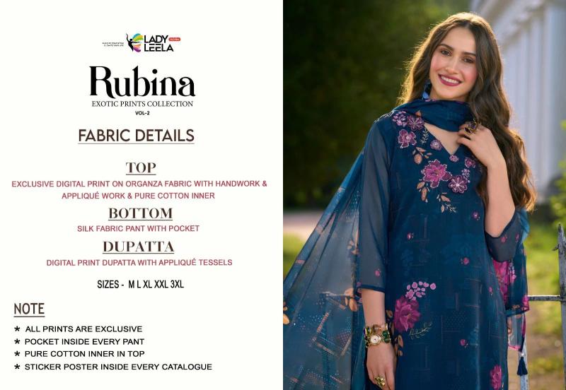 Lady Leela Rubina Vol 2 Digital Printed Kurti Pant With Dupatta Collection