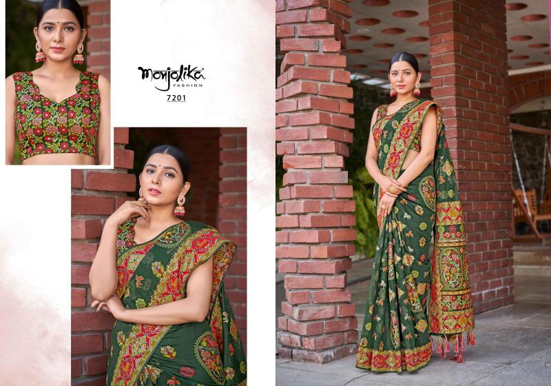 Monjolika Fashion Manjika 7200 Cotton Silk Saree Wholesale Collection