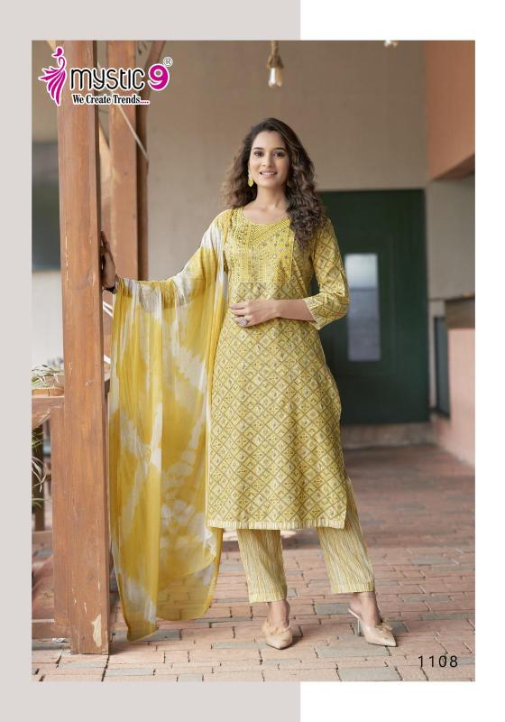 Mystic 9 Shagun Vol 11 Rayon Kurti Bottom With Dupatta Collection