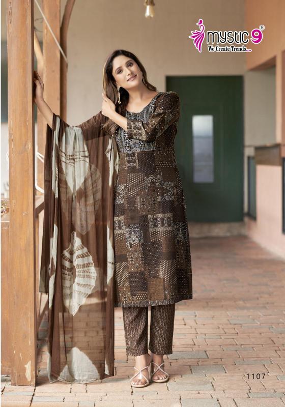 Mystic 9 Shagun Vol 11 Rayon Kurti Bottom With Dupatta Collection