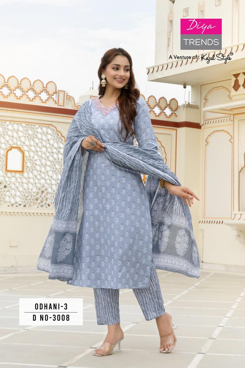 Odhani Vol 3 By Diya Trends Cotton Kurti With Bottom Dupatta