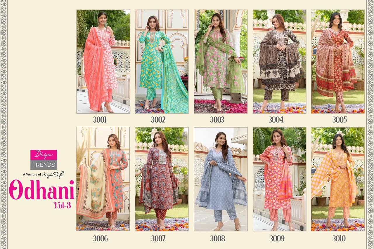 Odhani Vol 3 By Diya Trends Cotton Kurti With Bottom Dupatta