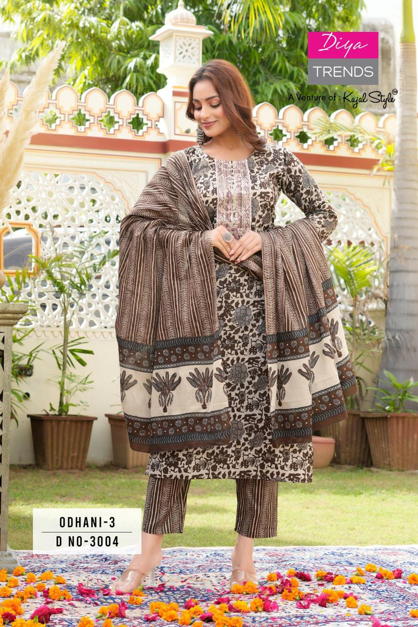 Odhani Vol 3 By Diya Trends Cotton Kurti With Bottom Dupatta