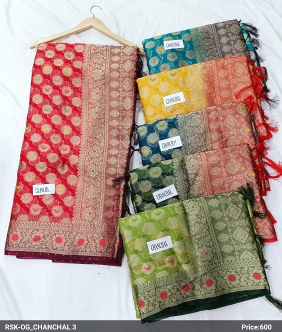 OG_CHANCHAL 3 ORGANZA SIROSKI WORK SAREE SET OF 6 PCS