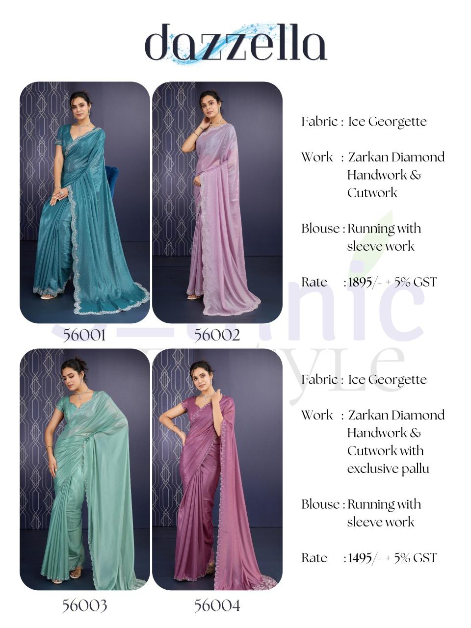 Sethnic Dazzella Ice Georgette Fancy Saree Collection