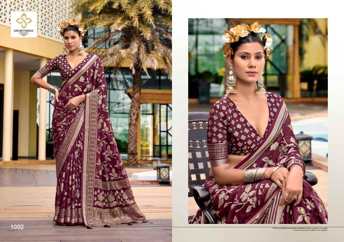 Shubh Shree Barkha Vol-2 Dull Moss Brasso Printed Saree Designer Collection