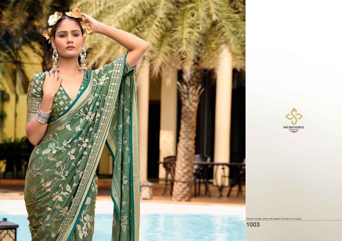 Shubh Shree Barkha Vol-2 Dull Moss Brasso Printed Saree Designer Collection