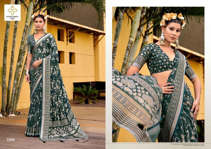 Shubh Shree Barkha Vol-2 Dull Moss Brasso Printed Saree Designer Collection