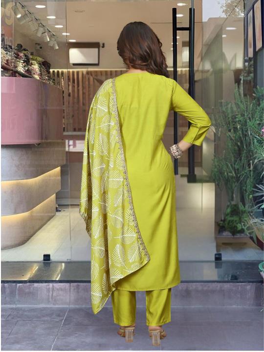 Sku 605 Lemon Bsy Viscose Kurti Bottom With Dupatta