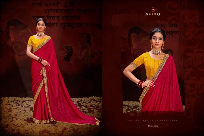 Suma Aayushi Designer 4001 TO 4009 Occasion Wear Heavy Blooming Sarees collection