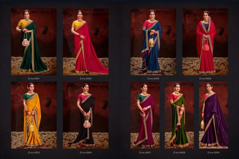 Suma Aayushi Designer 4001 TO 4009 Occasion Wear Heavy Blooming Sarees collection