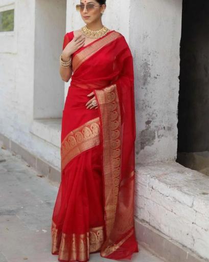 Surekha 591 Oraganza Zari Border Saree Collection