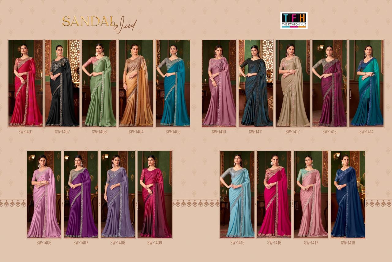 The Fashion Hub - Sandalwood 14 Exclusive Premium Quality Designer Party Wear Silk Sarees Catalog Collections