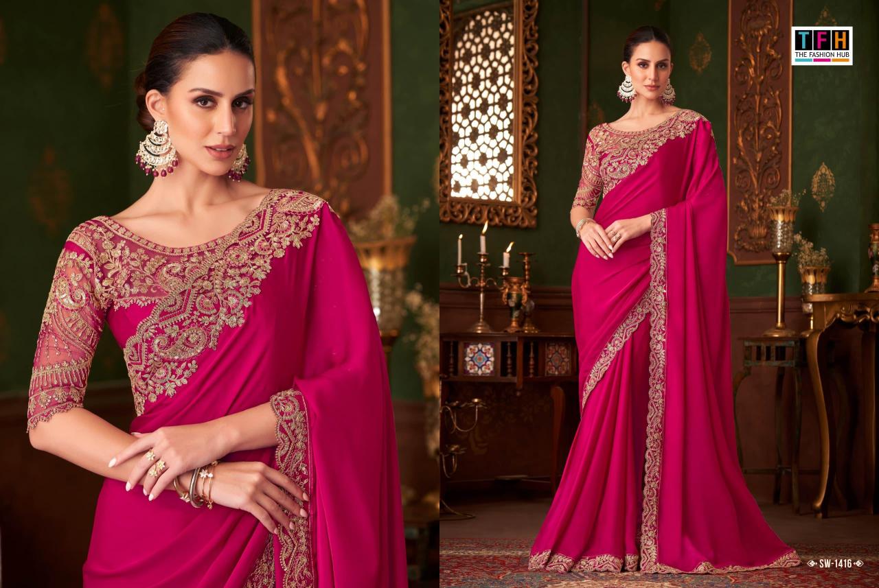 The Fashion Hub - Sandalwood 14 Exclusive Premium Quality Designer Party Wear Silk Sarees Catalog Collections