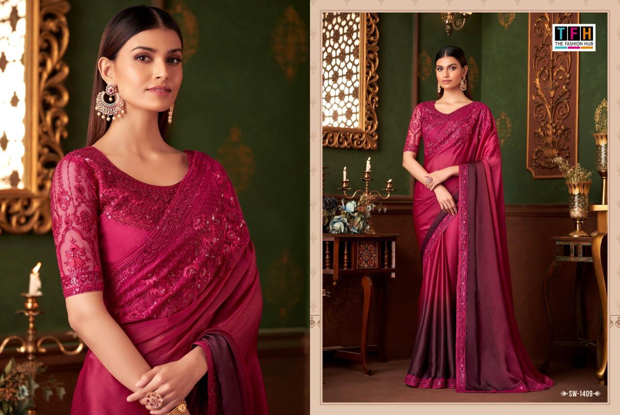 The Fashion Hub - Sandalwood 14 Exclusive Premium Quality Designer Party Wear Silk Sarees Catalog Collections