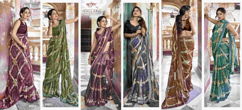 Vallabhi Tajmahal Georgette Printed Saree Collection